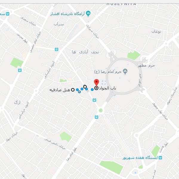 تصویر نقشه هتل صادقیه مشهد