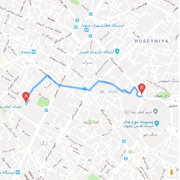 تصویر نقشه هتل آپارتمان صادقیه مشهد
