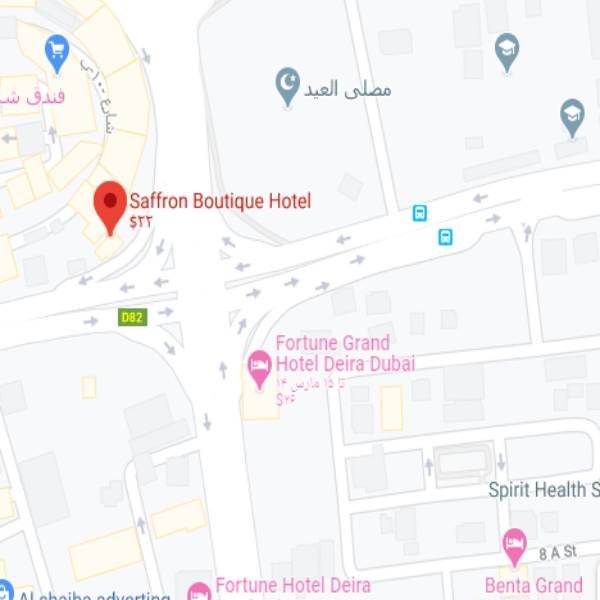 نقشه هتل سافرون بوتیک دبی