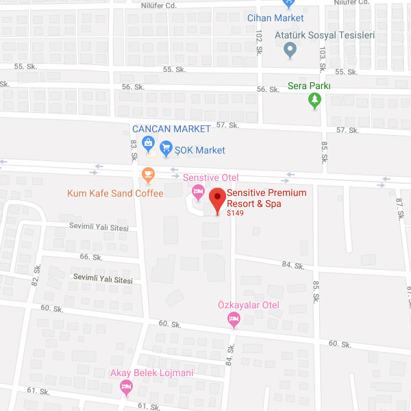 نقشه هتل سنستیو پریمیوم ریزورت و اسپا آنتالیا