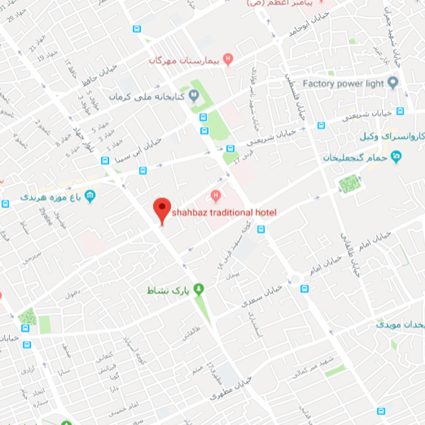 نقشه هتل شهباز کرمان