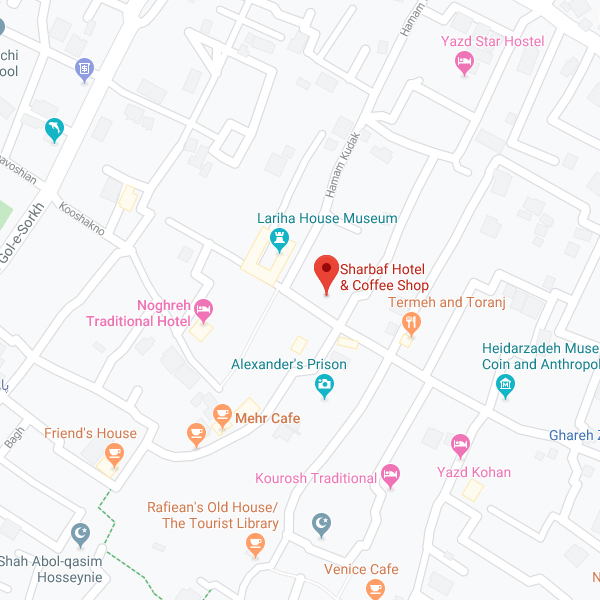 نقشه هتل اقامتگاه بومگردی شعرباف یزد