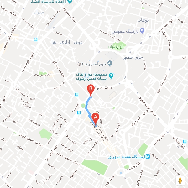 تصویر نقشه هتل آپارتمان شیرزاد مشهد