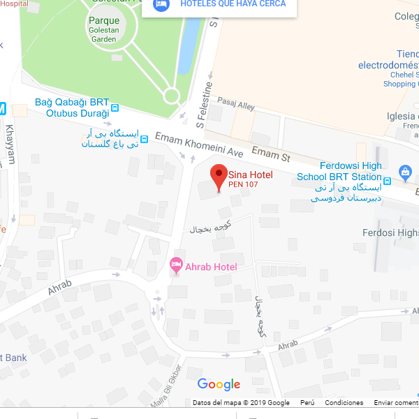 نقشه هتل سینا تبریز