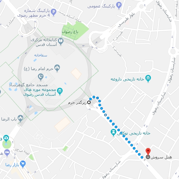 تصویر نقشه هتل آپارتمان سروش مشهد