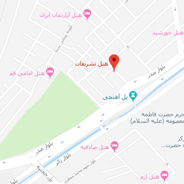 نقشه هتل آپارتمان تشریفات قم