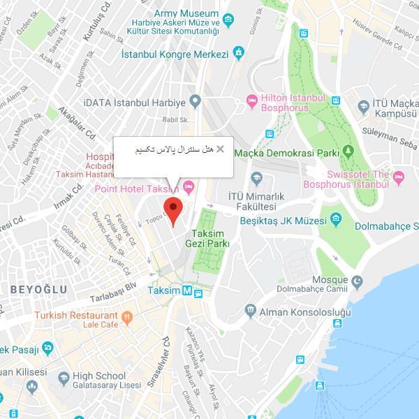 تصویر نقشه هتل سنترال پالاس تکسیم استانبول