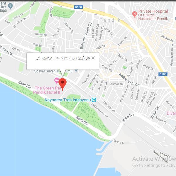 نقشه هتل گرین پارک پندیک کانونشن سنتر استانبول