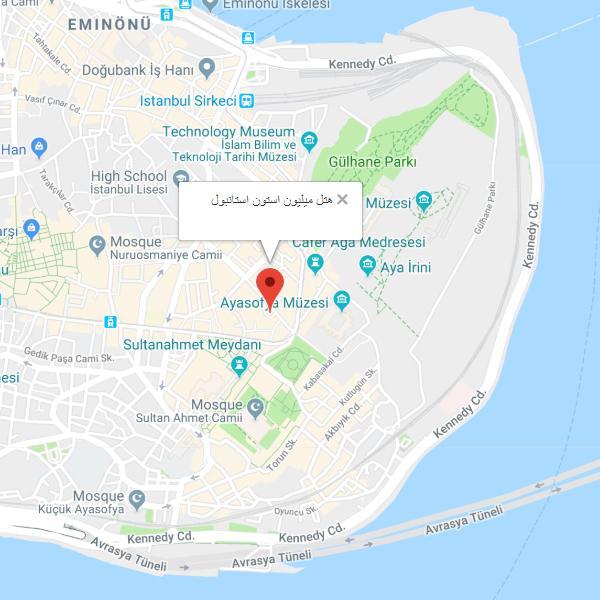 تصویر نقشه هتل میلیون استون استانبول
