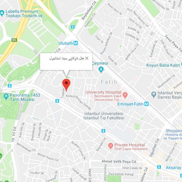 تصویر نقشه هتل تاپكاپی سابنا استانبول