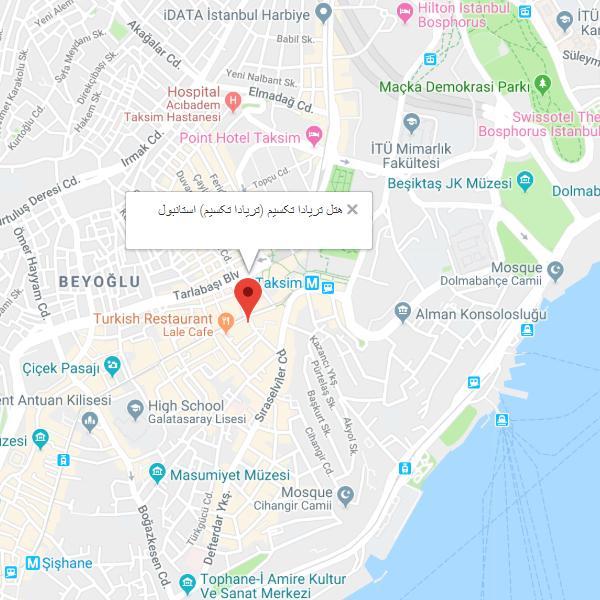 نقشه هتل تریادا تکسیم استانبول