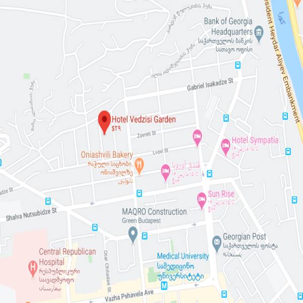 نقشه هتل ودزیسی گاردن تفلیس
