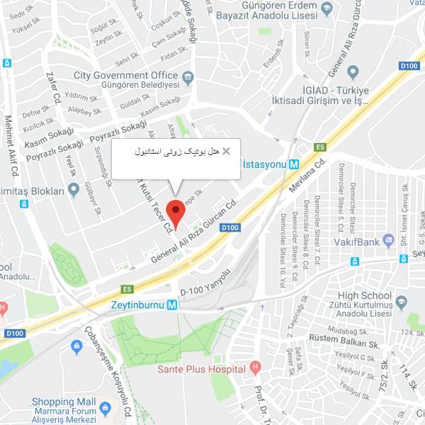 نقشه هتل زئو بوتیک استانبول
